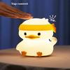 Duck Night Light for Kids, 7 Color Changing LED Silicone Lamp, Tap Control, USB Rechargeable, Soft Safe Bedside Light Gift
