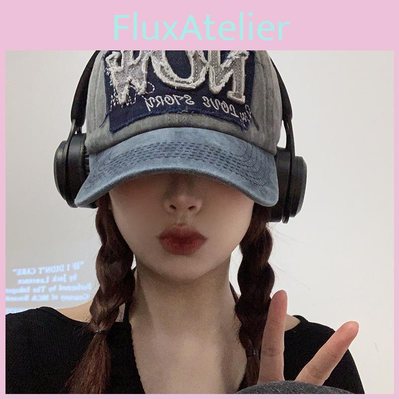 Pattern Now Letter Cowboy Baseball Retro Brimmed Duckbill Cap Outdoor Leisure Hat