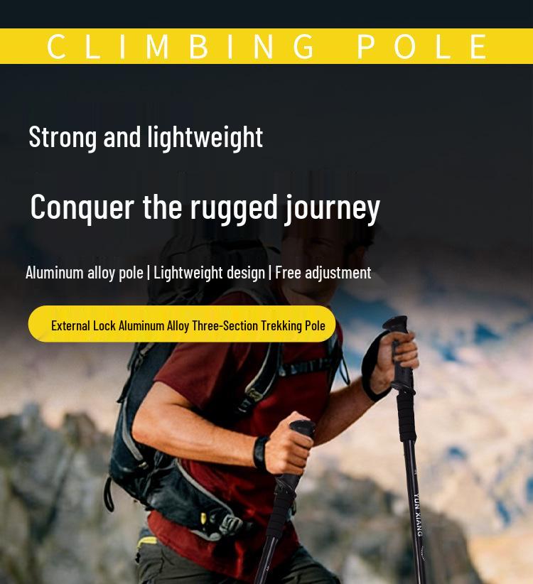 Yunxiang Aluminum Trekking Poles: High-Strength Telescopic Lock, Non-Slip, for Men & Women Outdoor Hiking & Climbing