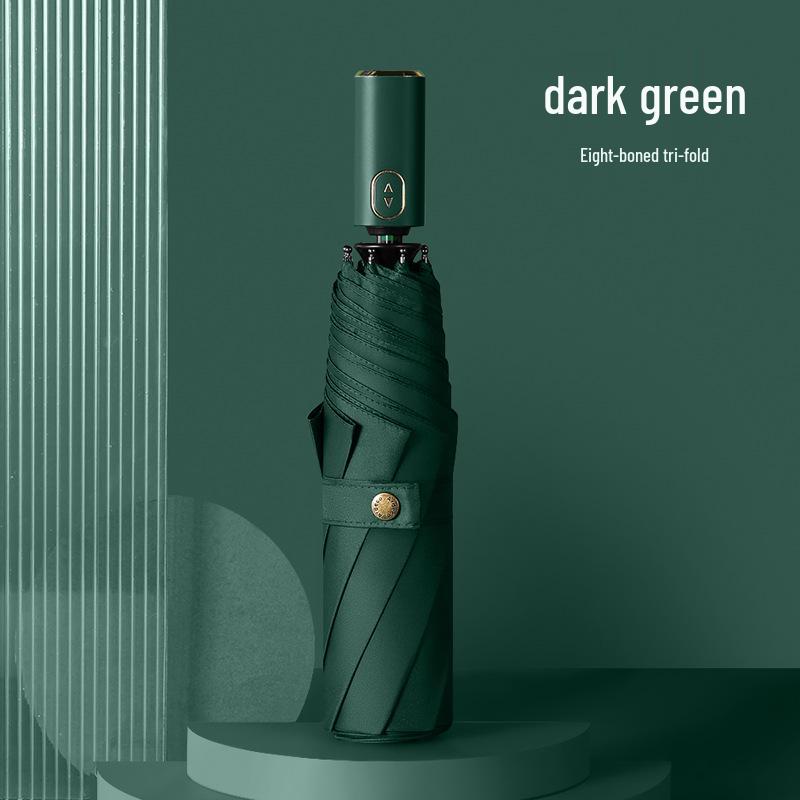 

Spot Three-Fold Auto Umbrella with Black Glue - Dual-Person Sun & Rain Shade 55cm 8 Ribs