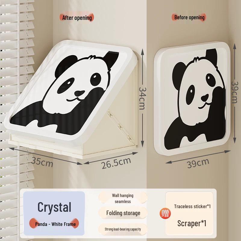 Wall-Mounted Bathroom Storage Box, No-Drill Installation