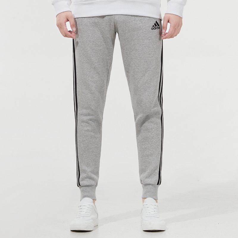Adidas Knitted Sweatpants Men's Gray Thickened Cuffed Pants GM1091