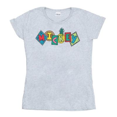 Womens/Ladies Mickey Mouse Fruit Blocks Cotton T-Shirt