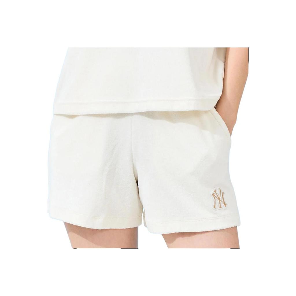 New MLB Basic Terry Shorts Casual Shorts Women's White 3FSPB0533-50CRS