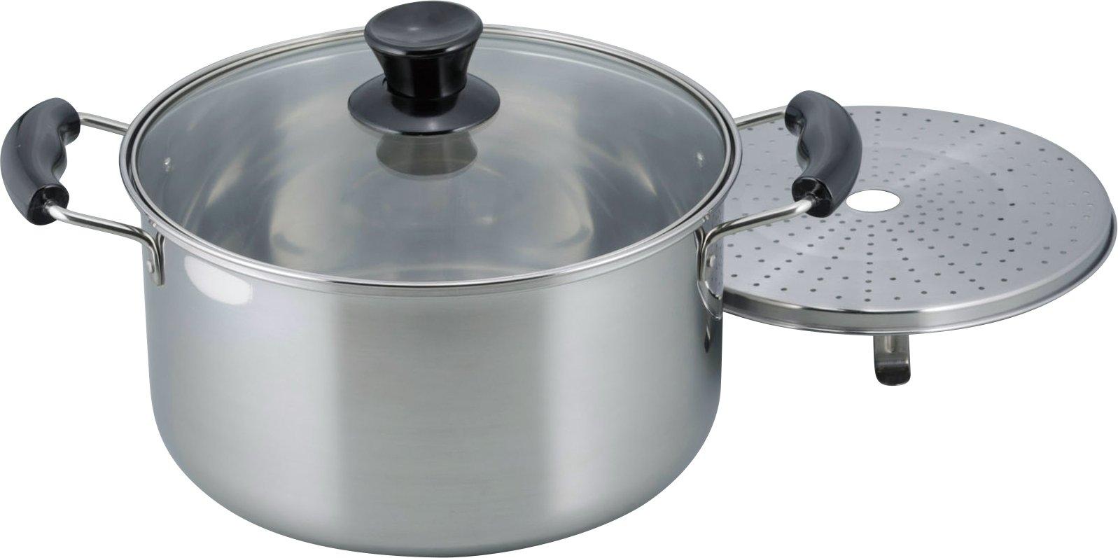

Wahei Freiz NR-7735 Stainless Steel Double-Handled Pot with Strainer, IH Compatible, 26cm, by Nabeya Daisaku