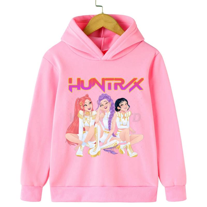Kpop Demon Hunters Hoodies Höst Vinter Tryck Varm Bekväm Trendig Barn Huva
