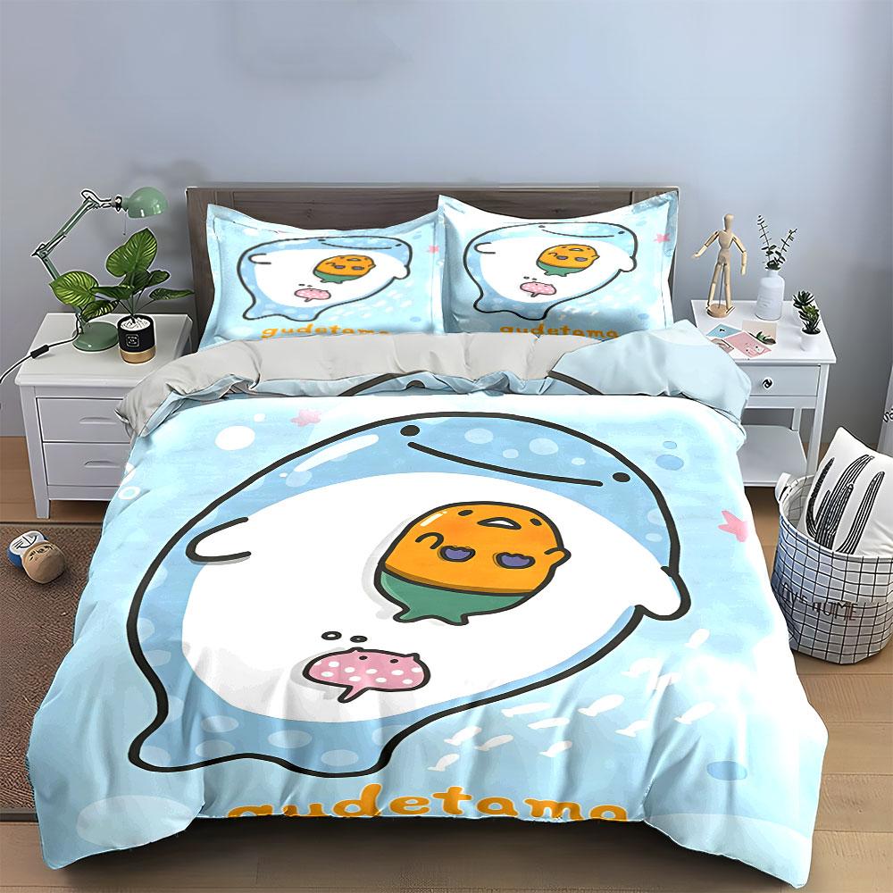 Egg character, mushroom, star. Bedding sets Duvet cover sets Duvet covers Pillowcases(1 * Duvet Cover 2 * Pillowcases without duvet insert)