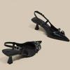 Fashion Summer New Baotou Sandals Women's Fashion Pointed Head Shallow Mouth Metal Buckle A Line with Non-slip High Heels