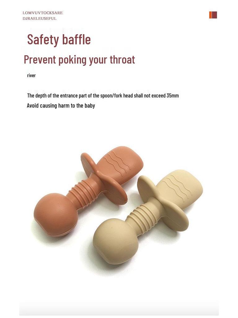 Мультяшний ведмедик Силіконовий набір виделки та ложки для тренування їжі дітей