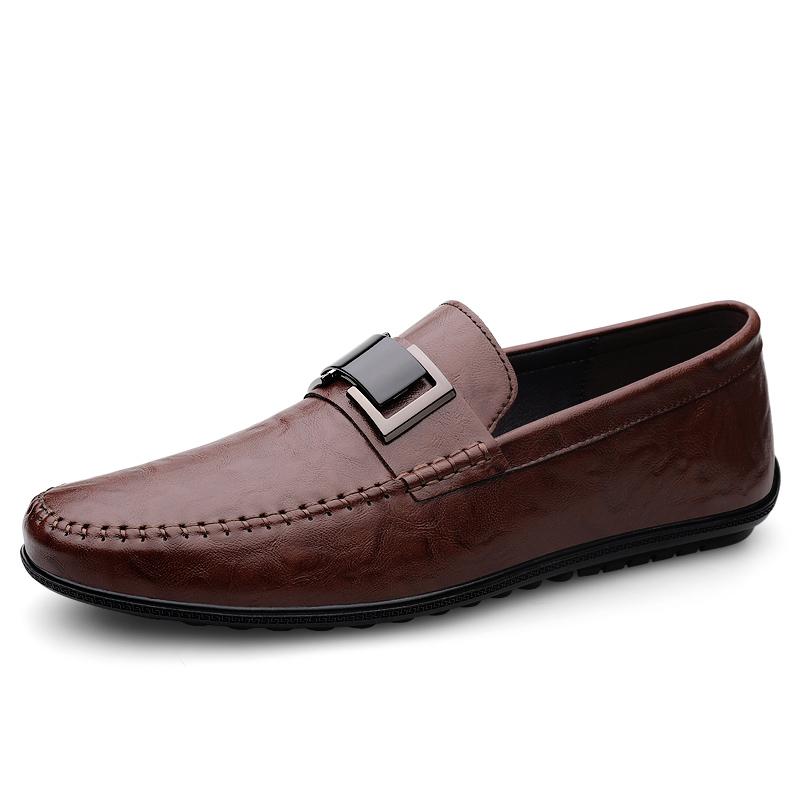 Genuine Leather Mens Loafers Mocasines Leisure Walk Casual Shoes for Men Slip on Formal Business Shoes Comfy Male Driving Flats