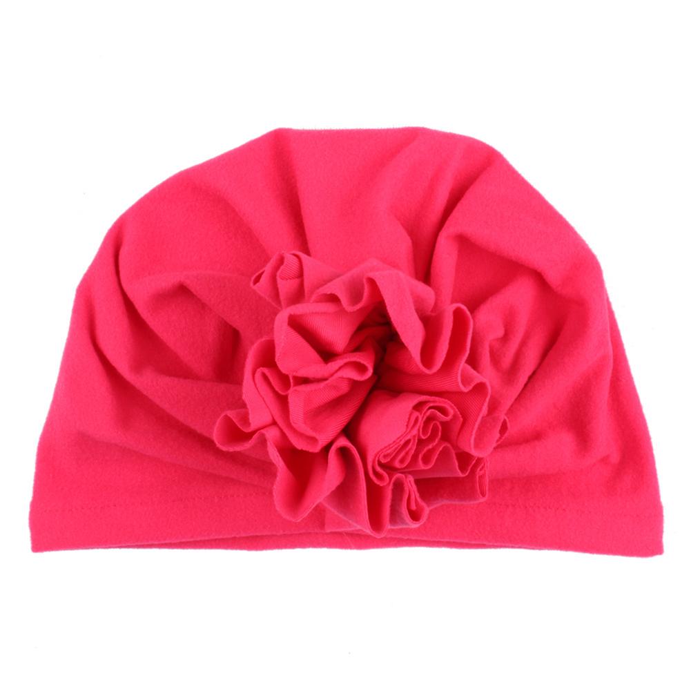 Cute Big Flower Design Warm-Keeping Knitting Cap Solid Color  Headgear