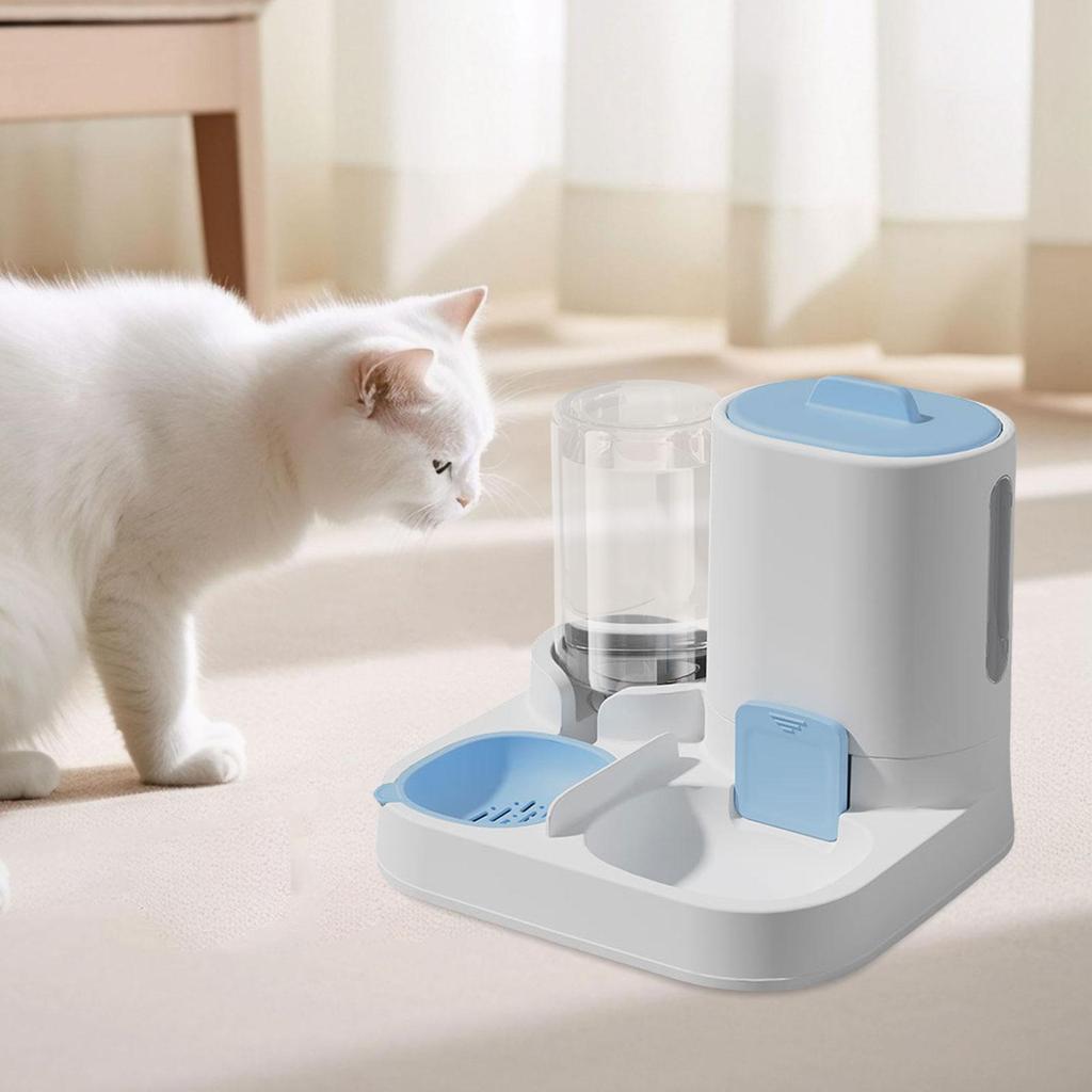 Automatic Pet Feeder Waterer, Pet Bowl Compact Feeding Station Cat Dog Feeder Water Dispenser
