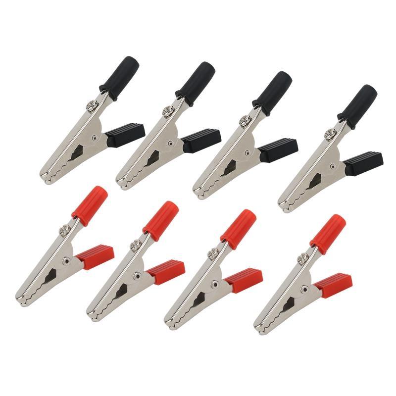 10pcs Plastic Handle Test Probe Metal Alligator Clips Connector Connect Socket Plug for Battery