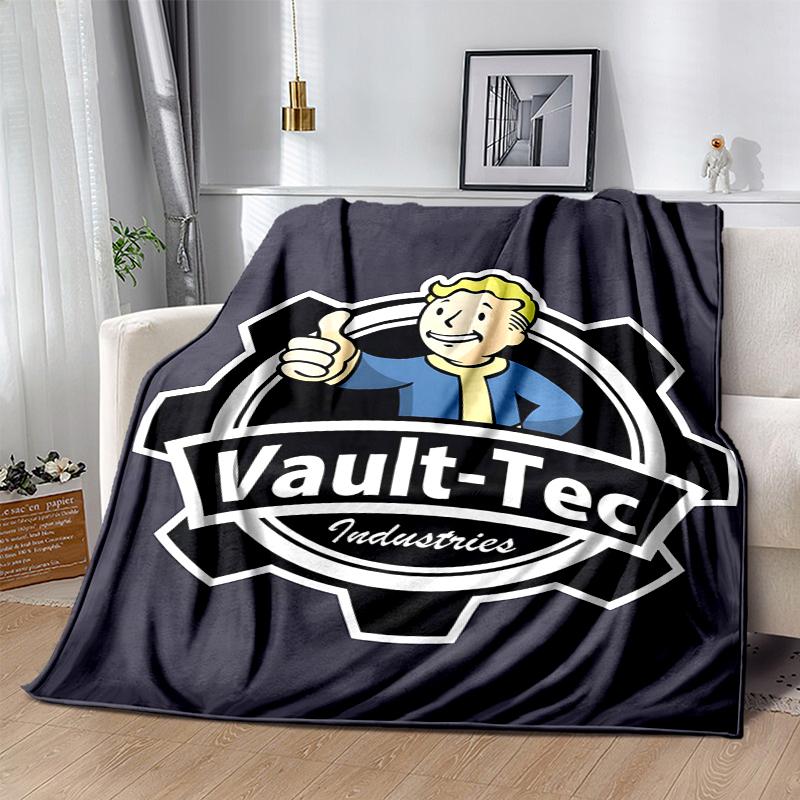 Vault-Tec Flannel Blanket Soft All-Season Throw, Design for Camping, Car Travel, Hiking Sofa, Bed, Office Perfect Gift for Parties