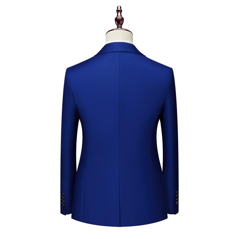 Men's Sapphire Blue Business Casual Two-Piece Suit