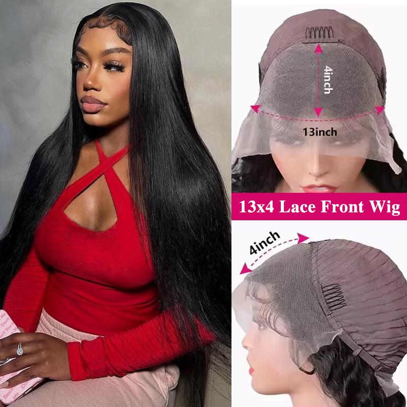 30 36 Inch 13x6 Transparent Bone Straight Lace Front Human Hair Wigs Pre Plucked Brazilian Straight Human Hair Wig For Women