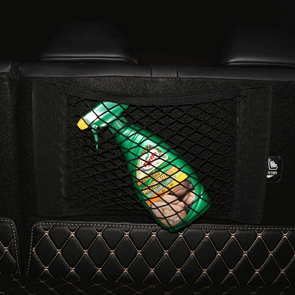 Car Back Rear Elastic Net Mesh Pocket Trunk Paste Fixed Storage Bag For  A4 B9 B8 A3 8V 8P 8L A6 Q5 Organizer Accessories