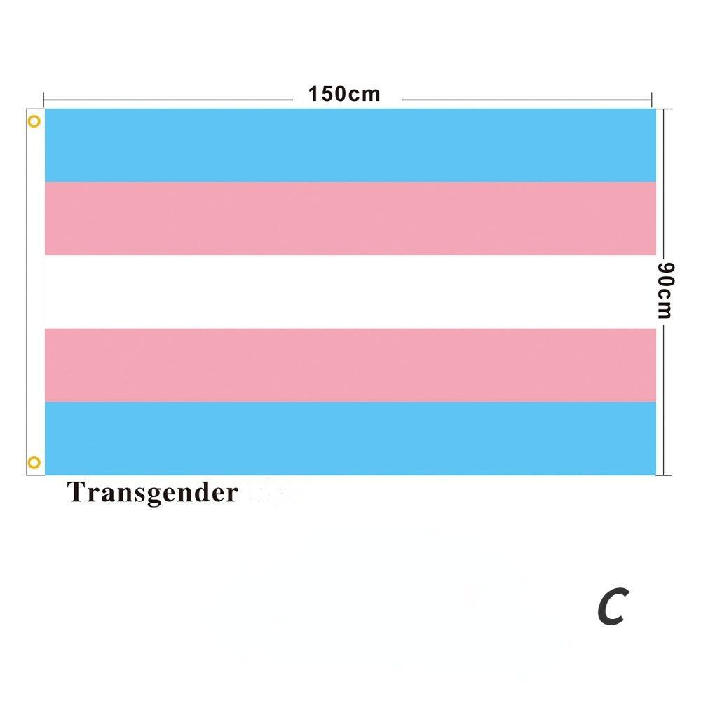 Rainbow Flag 150X90CM Banner 100D Polyester Grommets Lgbt Gay Rainbow Progress Pride Flag Decoration Peace