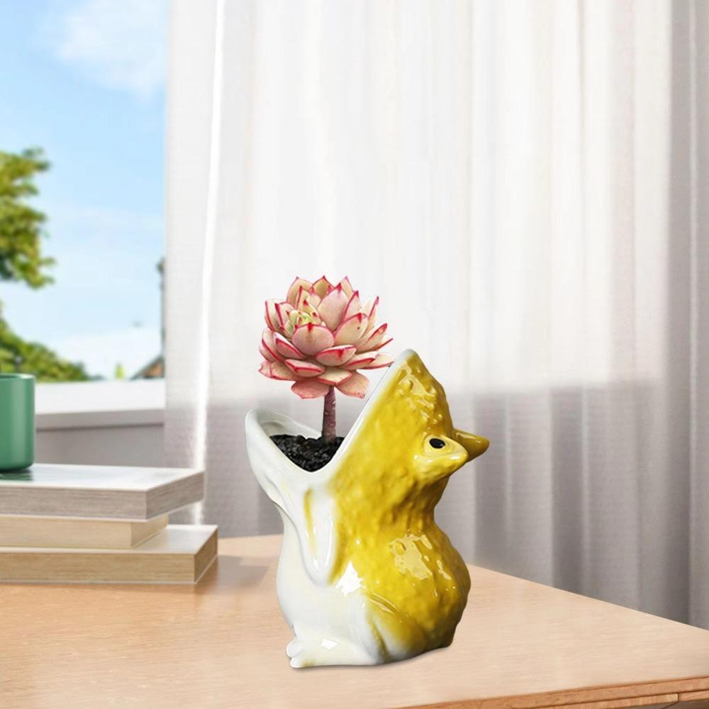 Cute Cartoon Flower Vase Handicraft Frog Candlestick Stand Animal Succulent Flowerpot  Outdoor