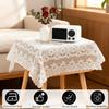 Small Square Lace Tablecloth 35''×35'' White Lace Tablecloth Crochet Laces Table Cloth Vintage Embroidered Side Table Cover for Round Coffee Tables