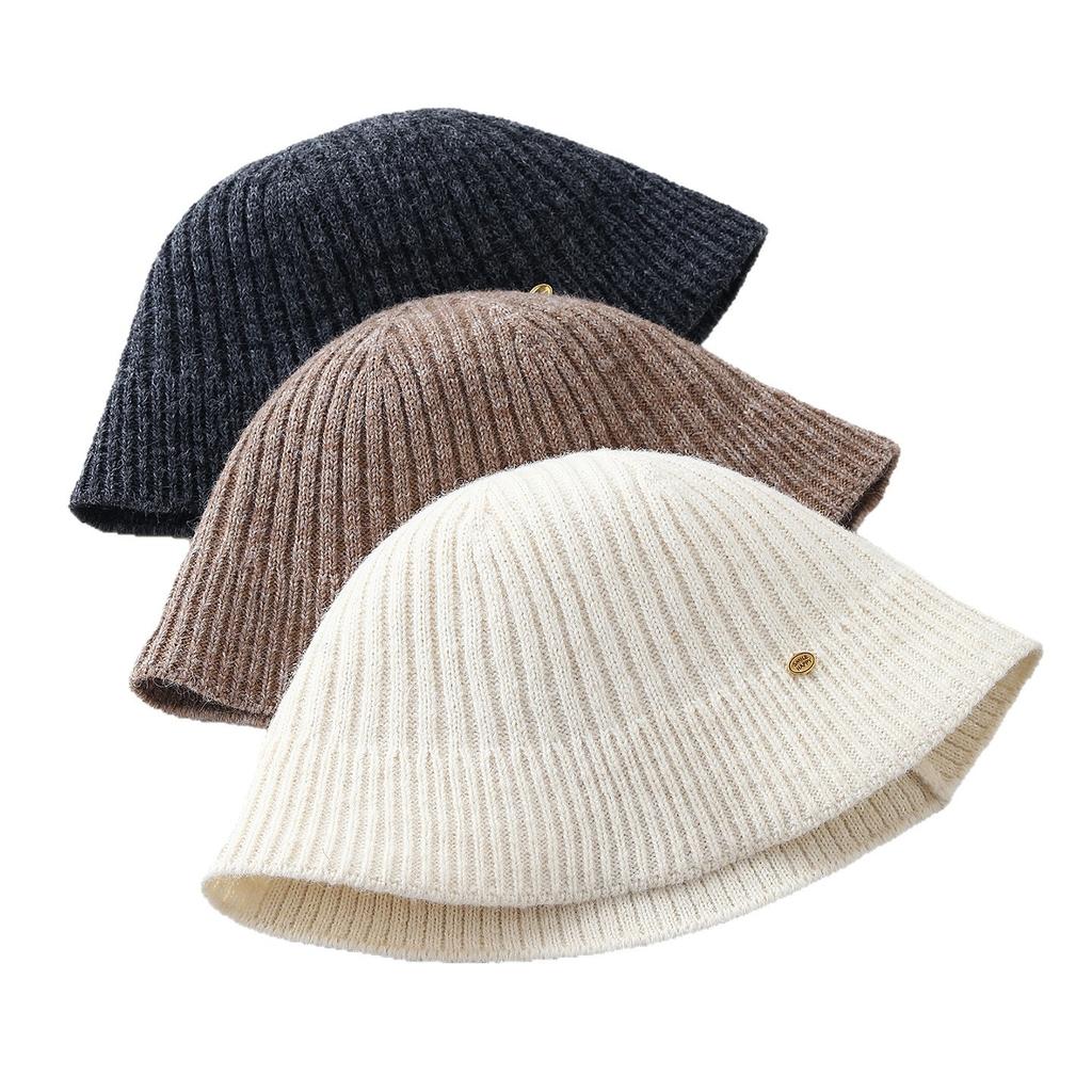 Solid color exquisite feeling women's bucket hat retro trend basin hat new simple personality temperament texture bucket hat