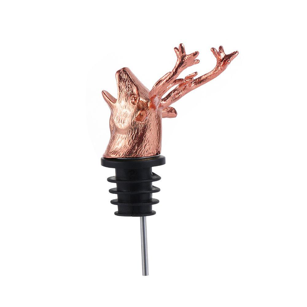 Deer Head Wine Pourer Bottle Stoppers Zinc Alloy Bar Tools Wedding Party Drinks Wine Aerators Kitchen Tool Accessories 7