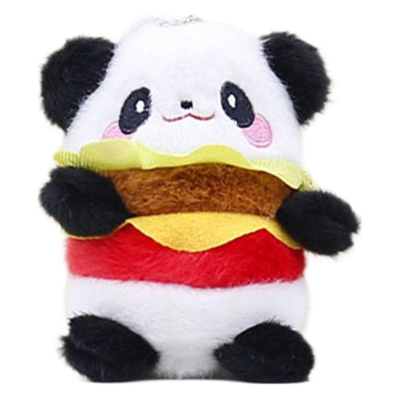 

Plush Panda Hamburger Toy Keychain Stuffed Doll Pendant Bag Decoration Gift Kids