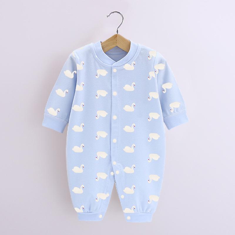 Baby Long Sleeve Romper - Spring/Autumn, Printed Combed Cotton Pajamas for Newborns, Infant Wear