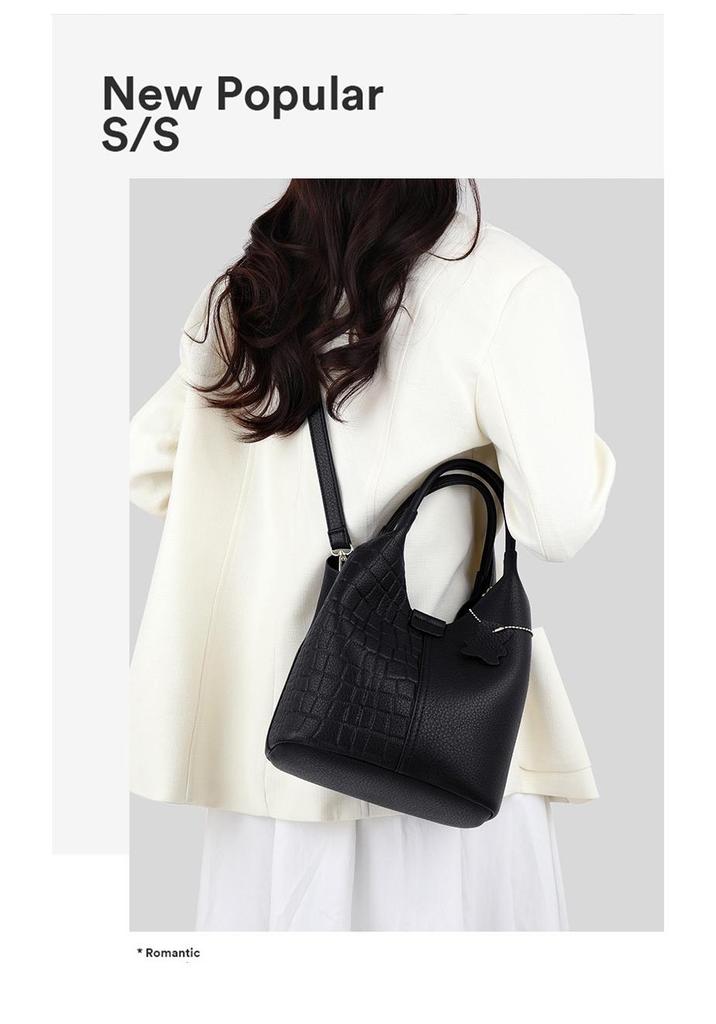 Women's Large Capacity Soft Leather Handbag - 2025 New Korean Style, Fashionable Single Shoulder Crossbody Bag for Moms