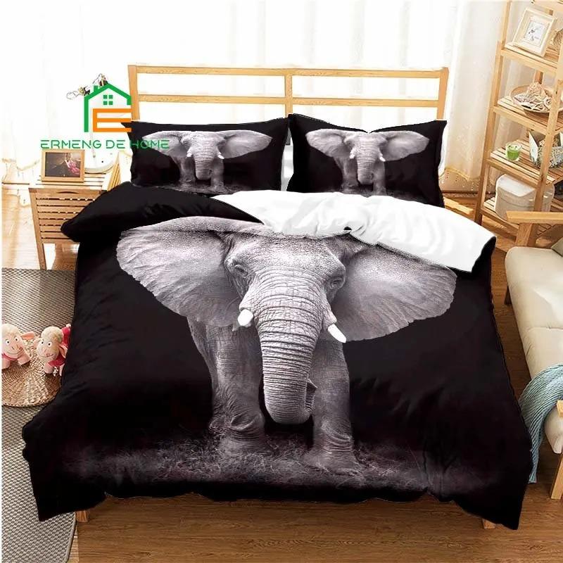 Animal Elephant Art Pattern Duvet Cover Set Bedding for Aldult Kids Bed Set Game Quilt Cover Comforter Cover Bedding Set