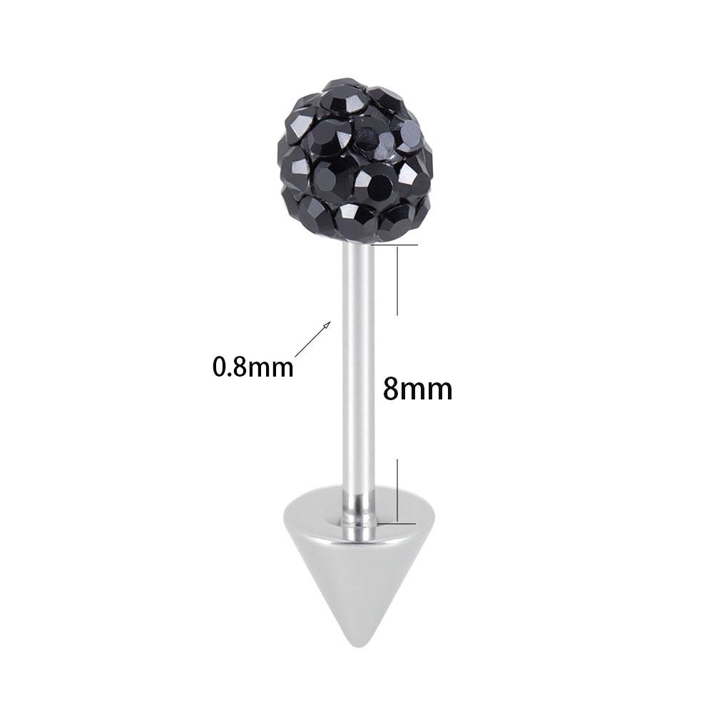 Double-Headed Titanium Steel Ear Spike Cartilage Stud for Upper Helix Piercing