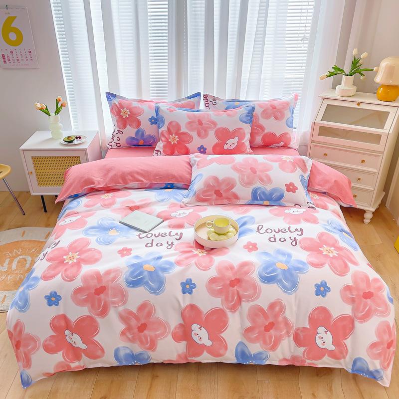 Pure Cotton Thickened and Ground Σετ τεσσάρων τεμαχίων, Βαμβακερό σεντόνι κρεβατοκάμαρας σετ παπλωματοθήκης Σετ τριών τεμαχίων