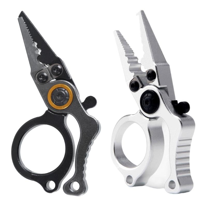 Fishing Pliers with Safety Lock Fishing Multitool Aluminum Pliers Multifunction Braided Fishing Line Cutter Rings Opener