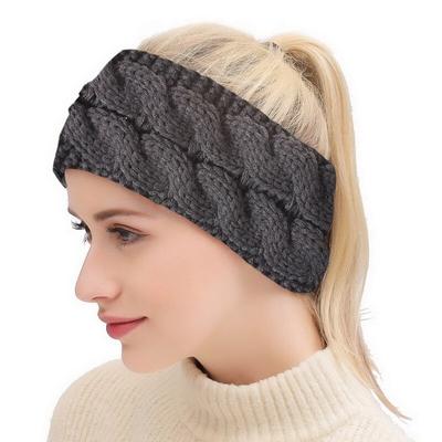 Breites strickendes Wollstirnband Winter warmes Ohr Frauen häkeln Turban Haarschmuck Mädchen Haarband Headwraps Ohrwärmer