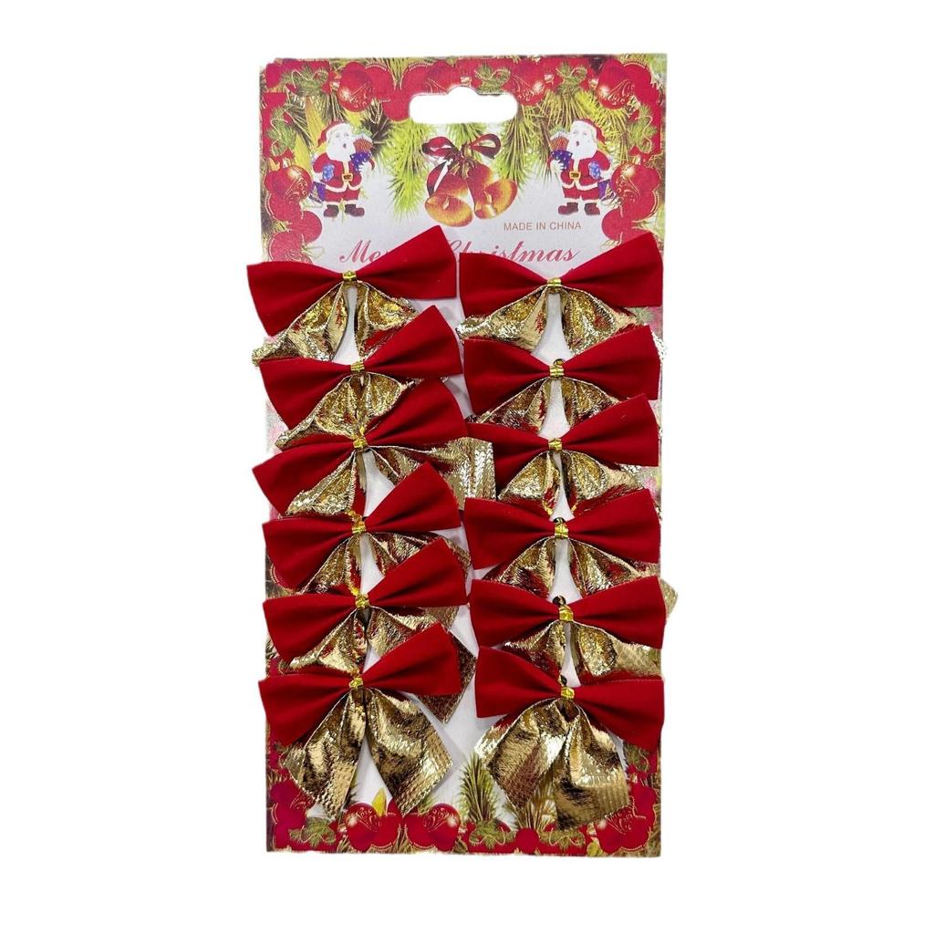 Silver Christmas Tree Ornament Bow for Holiday Party Decorations