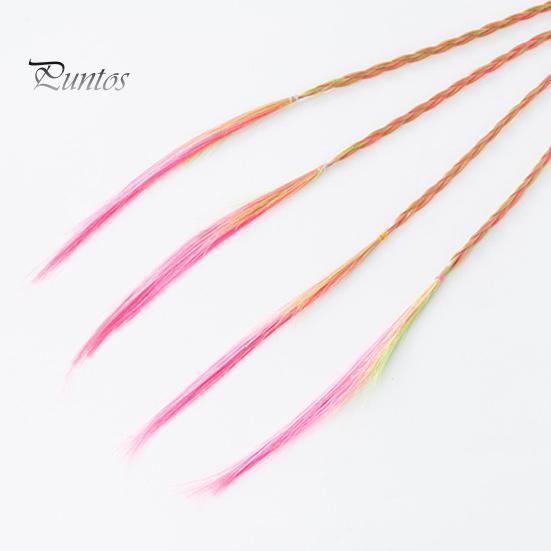 Flettet parykk Hårtau Elastisk bånd Ingen hodebunnsskade Hårslips Fargerikt tau Gradient farge Parykk Pigtail Hårtilbehør