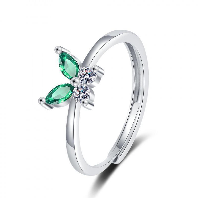 Niche Rhinestone Ring for Women – Personalized, Fashionable, Adjustable Open Design