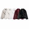 Chaqueta de Mujer con Cuello Solapa, Manga Larga, Corte Holgado, Piel Sintética, Ropa de Abrigo Informal