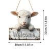 Yousheng Sheep Welcome Door Sign Farmhouse Rustic Front Door Lamb Hanging Sign Indoor Outdoor Animal Door Hanger Decoration Decorative Wall Plaque