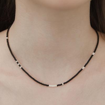 (925 Silver) Collage Bead Necklace NZ2450