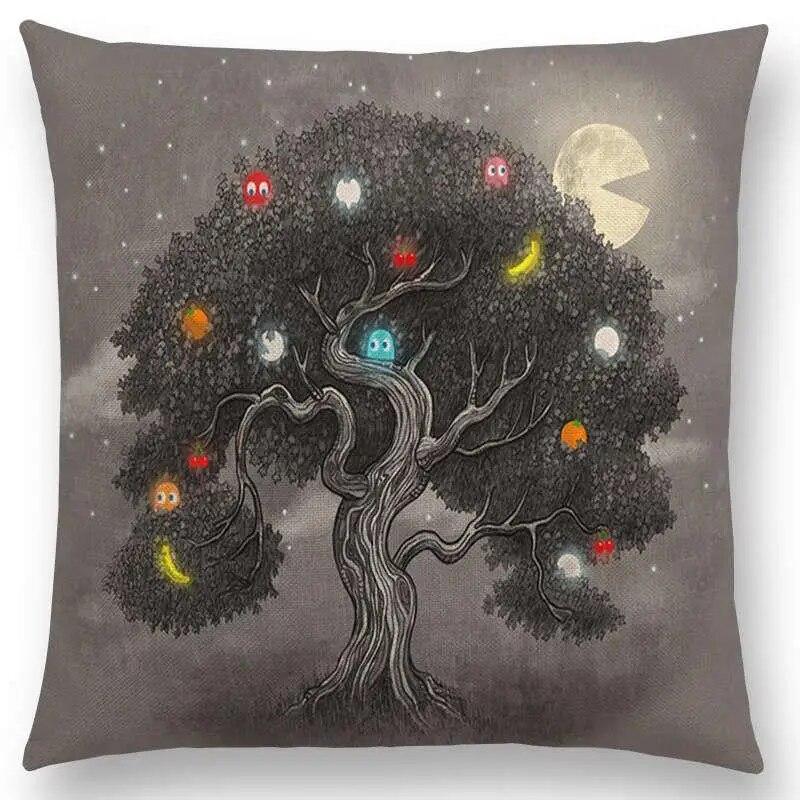 Sofa Throw Pillow Cover Home Decor Cute Little Ghost Sailing Whale Ocean Diver Print Cushion