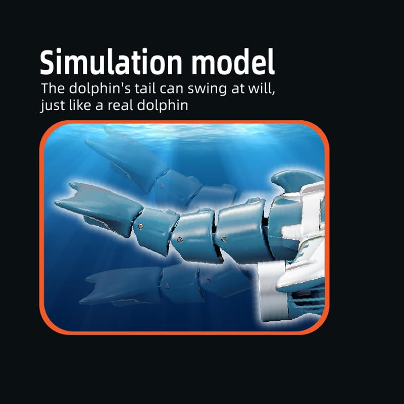 OBEST Remote Control Diving Dolphin Radio Controlled Dolphin Toy Wireless Control Submarine Speed Boat Radio Controlled Ship Boat High Speed Radio