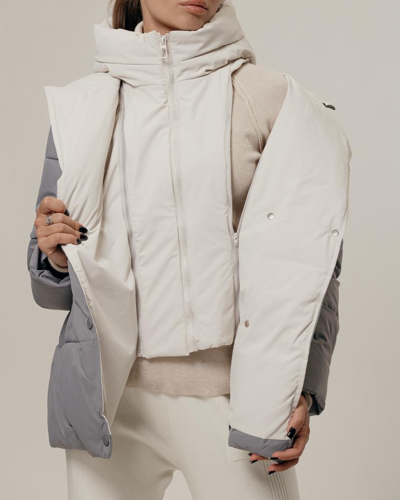 Jacket with Belt HAIZIYUAN 824 M Gray-milk