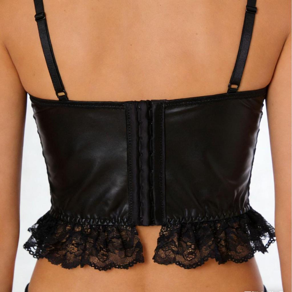 European Style Lace-Up PU Corset Camisole: Waist Cinching & Body Shaping Design