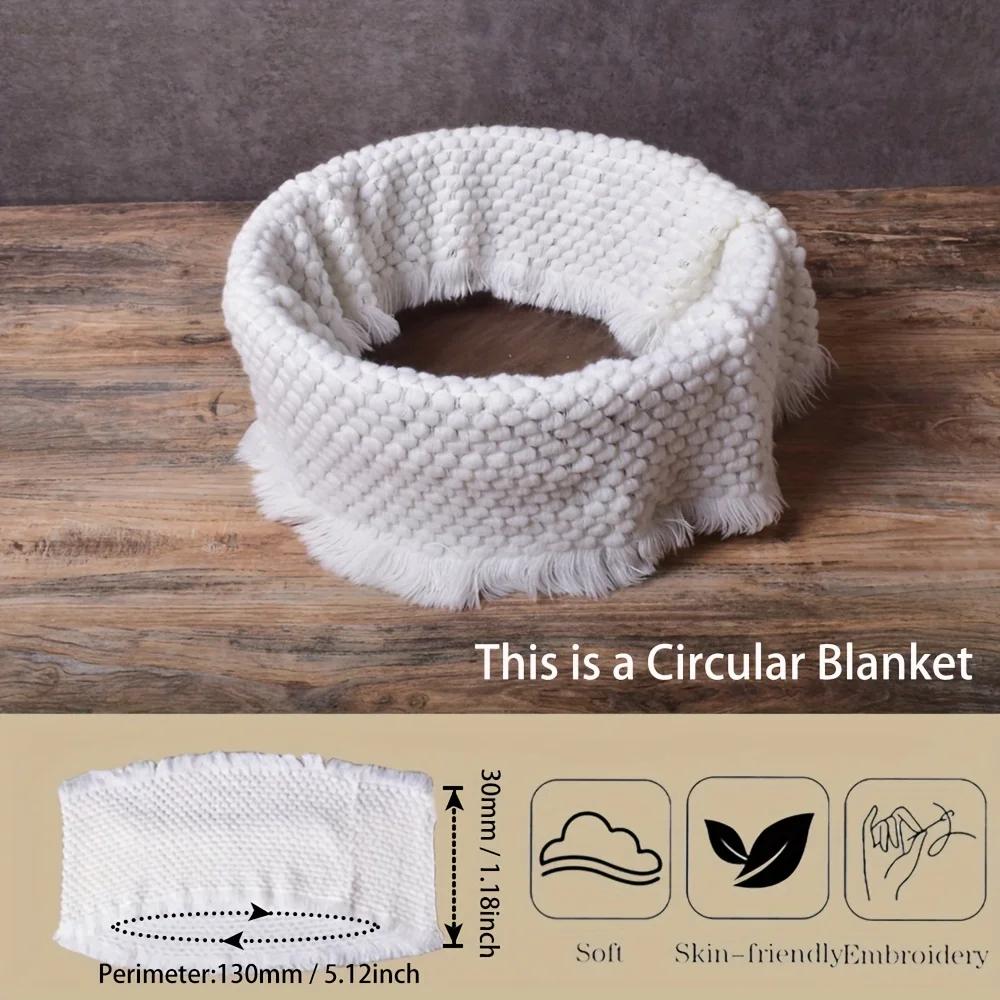Soft Crochet Newborn Photo Background Prop - 1 Pc Multicolored Photo Blanket Practical Basket Stuffer Filler & Baby Photo Pad