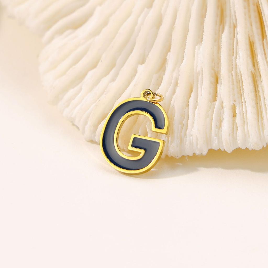 CARLIDANA Hot Sale New Style Hot Sale DIY Accessories Oil Drop Colorful Initial A -Z Letter Brand Stainless Steel Pendant Charms