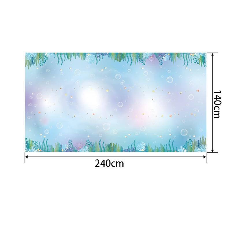Little Mermaid Rectangular Tablecloth Under The Sea Ocean Beach Pool Kids Birthday Wedding Party Decor Table Cover
