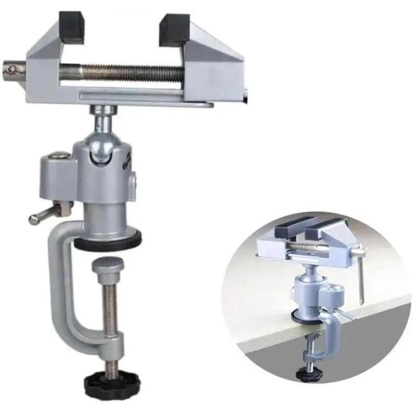 1 Pcs For Universal Woodworking Drilling M Table Screwdriver With 360° Swivel Head 7/6 Cm Bench Clamp With Rubberized Jaws