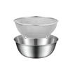 Stainless Steel Colander Basket with Basin Fine Mesh Strainer and Food Strainers Set