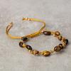 Tiger Eye Natural Cut Natural Stone Macrame Bracelet
